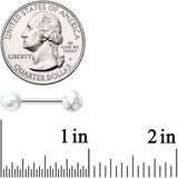14G 1/2 Elegant White Howlite Barbell Nipple Ring Set