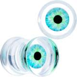 Clear Blue Eye Acrylic Double Flare Plug Set