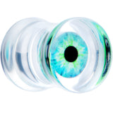 Clear Blue Eye Acrylic Double Flare Plug Set