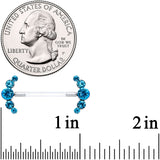 14G 13/16 Blue Gem Bioplast Simple Curve Barbell Nipple Ring Set