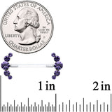 14G 13/16 Purple Gem Bioplast Simple Curve Nipple Ring Set