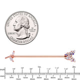 14G Aurora CZ Rose Gold Tone Butterfly Industrial Barbell 38mm