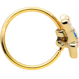 20G 5/16 Gold Tone Bright Butterfly Nose Hoop