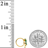 20G 5/16 Yellow Green Gem Gold Tone Palm Tree Nose Hoop