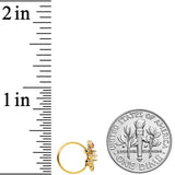 20G 5/16 Clear Red Gem Gold Tone Star Snowflake Nose Hoop