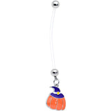 Clear Bioplast Witch Hat Pumpkin Halloween Dangle Pregnancy Belly Ring