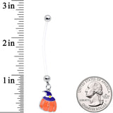 Clear Bioplast Witch Hat Pumpkin Halloween Dangle Pregnancy Belly Ring