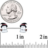 14G 9/16 Witch Hat Ghost Halloween Barbell Nipple Ring Set