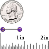 14G 9/16 Matte Purple Splatter Barbell Nipple Ring Set