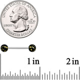 14G 9/16 Matte Black Splatter Barbell Nipple Ring Set