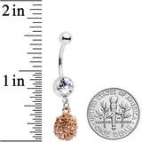 Clear Gem Autumn Pine Cone Dangle Belly Ring