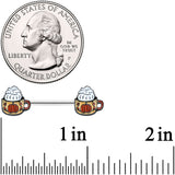 14G 9/16 Pumpkin Spice Cappuccino Coffee Barbell Nipple Ring Set