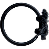 20G 5/16 Yellow Gem Black Nubbly Spider Halloween Nose Hoop