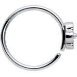 20G 3/8 Clear Gem Tiny Flower Nose Hoop
