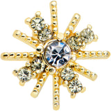 20G 7mm Clear Gem Gold Tone Star Christmas L Shape Nose Ring