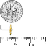 20G 7mm Clear Gem Gold Tone Star Christmas L Shape Nose Ring