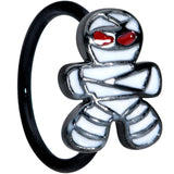 20G 5/16 Black Red Eye Mummy Halloween Nose Hoop