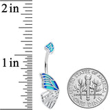 Butterfly Wing in Blue Double Mount Belly Ring
