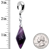 2G Purple Stone Point Curved Drop Taper Ear Weights