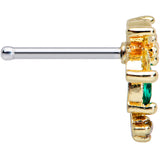 20G 1/4 Clear Green Gem Sunlit Palm Tree Nose Bone