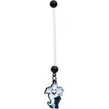 Clear Bioplast Graveyard Ghost Halloween Pregnancy Dangle Belly Ring