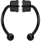 Black Magnetic Septum Ring Horseshoe Non-Pierced Fake Nose Ring