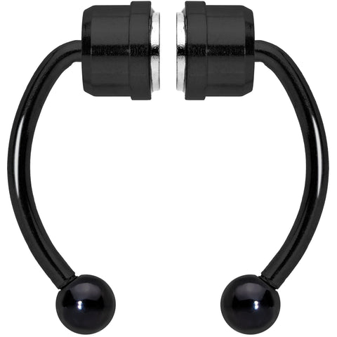 Black Magnetic Septum Ring Horseshoe Non-Pierced Fake Nose Ring