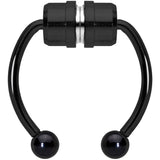 Black Magnetic Septum Ring Horseshoe Non-Pierced Fake Nose Ring