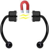 Black Magnetic Septum Ring Horseshoe Non-Pierced Fake Nose Ring