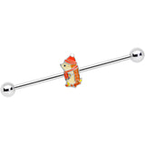 14G Cozy Winter Hedgehog Industrial Barbell 38mm