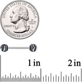 14G 9/16 Matte White Zebra Stripe Barbell Nipple Ring Set