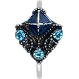 20G 5/16 Blue Gem Rococo Blue Nose Hoop