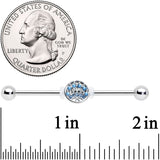 14G Blue Gem Geometric Blues Industrial Barbell 38mm