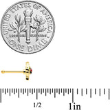 20G 1/4 Clear Gem Gold Tone Leafy Ladybug Nose Bone