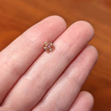 20G 1/4 Clear Pink Gem Rosy Cross Rhombus Nose Bone