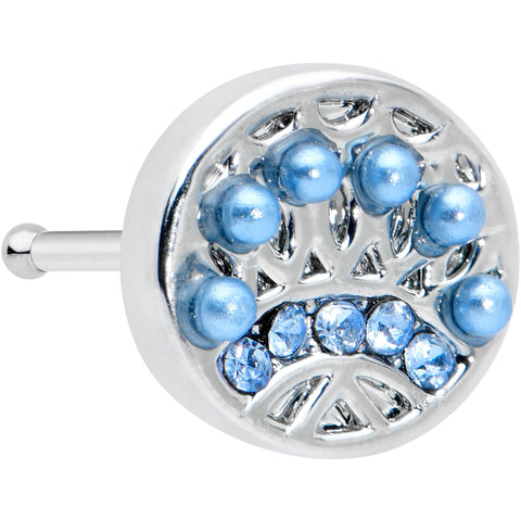 20G 1/4 Blue Gem Geometric Blues Nose Bone