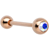 Aurora Gem Rose Gold Tone Simply Stylish Barbell Tongue Ring