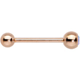 Aurora Gem Rose Gold Tone Simply Stylish Barbell Tongue Ring