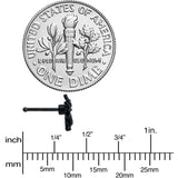 20G 1/4 Clear Gem Black Spider Halloween Nose Bone