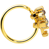 20G 5/16 Purple Tourmaline Gold Tone Spray Nose Hoop