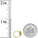 20G 5/16 Clear Gem Gold Tone Lush Green Leaf Nose Hoop