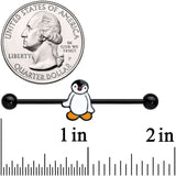 14G Black Baby Penguin Industrial Barbell 38mm