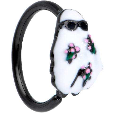 20G 5/16 Black Hipster Ghost Halloween Nose Hoop
