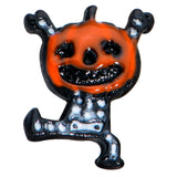 20G 1/4 Black Dancing Skeleton Pumpkin Halloween Nose Bone