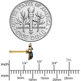 20G 1/4 Blue Gem Gold Tone Wide Eyed Owl Nose Bone