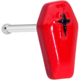 20G 1/4 Black Cross Red Coffin Halloween Nose Bone