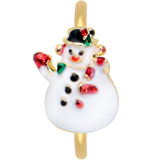 20G 5/16 Gold Tone Waving Snowman Christmas Nose Hoop