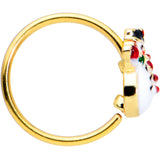 20G 5/16 Gold Tone Waving Snowman Christmas Nose Hoop