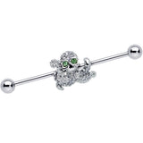 14G Clear Green Gem Sunglasses Octopus Industrial Barbell 38mm