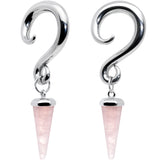 4G Pink Stone Point Spiral Taper Ear Weights